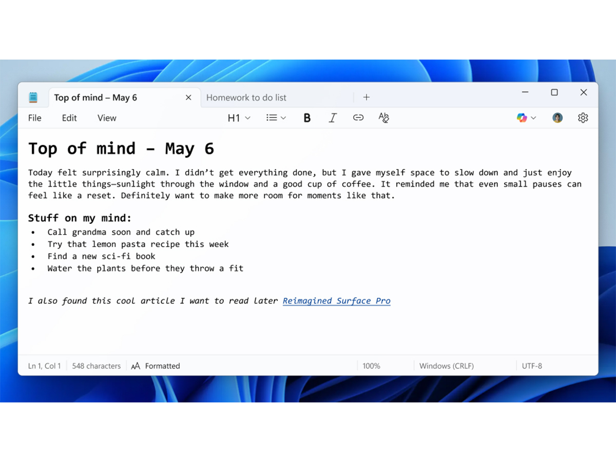 メモ帳がMarkdownに対応、Windows 11 Insider向けに順次展開 - PC Watch