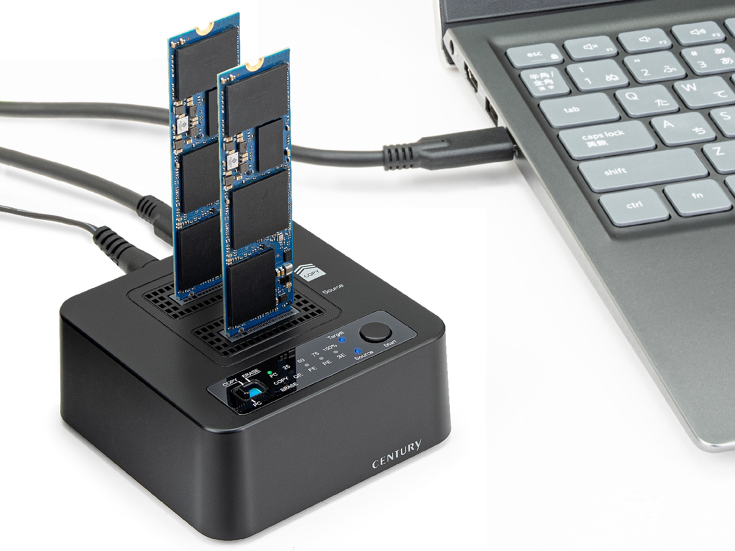 M.2 NVMe SSDを簡単に複製/消去できる直挿しクレードル - PC Watch