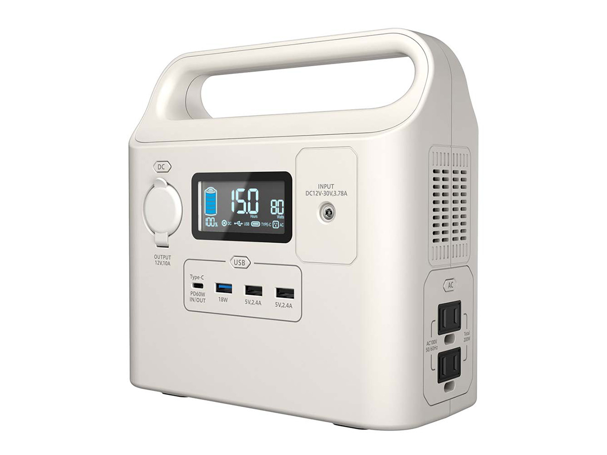 多摩電子工業、LEDライト付きの227Whポータブル電源 - PC Watch