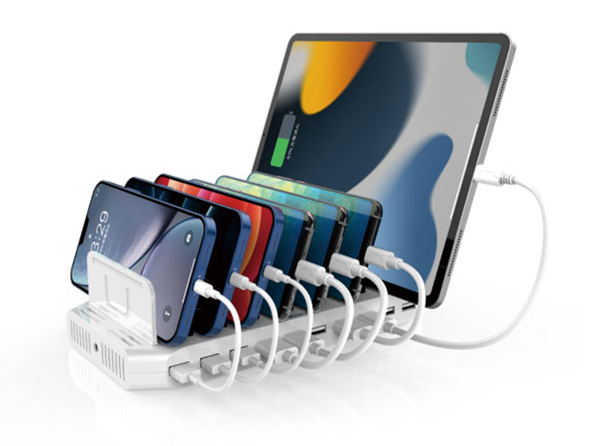 ラトック、スマホやタブレットを最大10台まで同時充電できる充電器