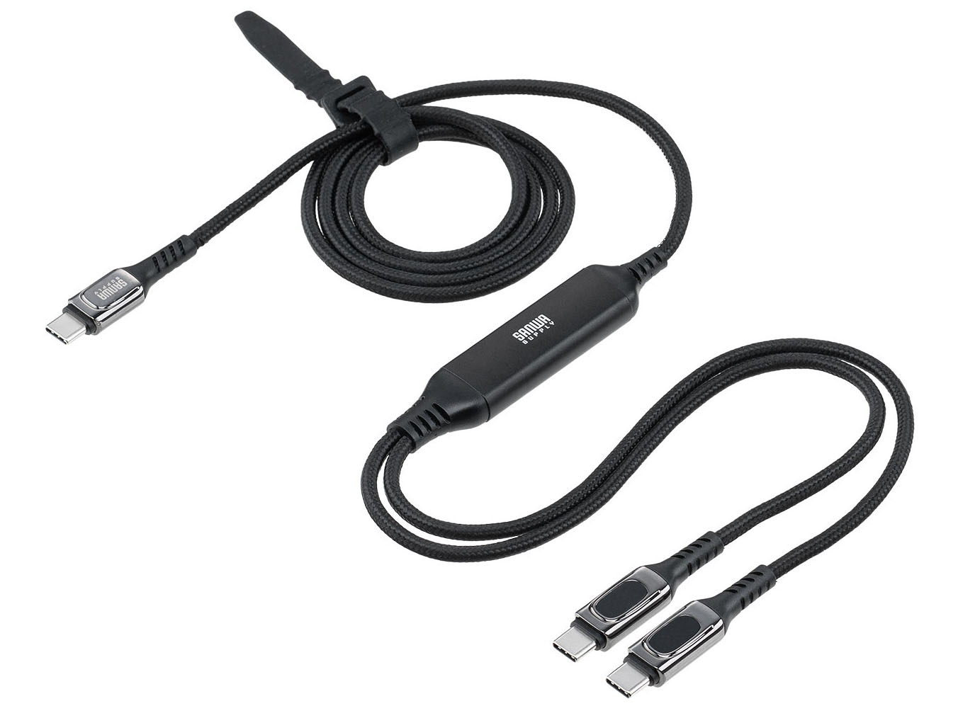 サンワサプライ、最大100W入出力の2分岐USB充電ケーブル - PC Watch