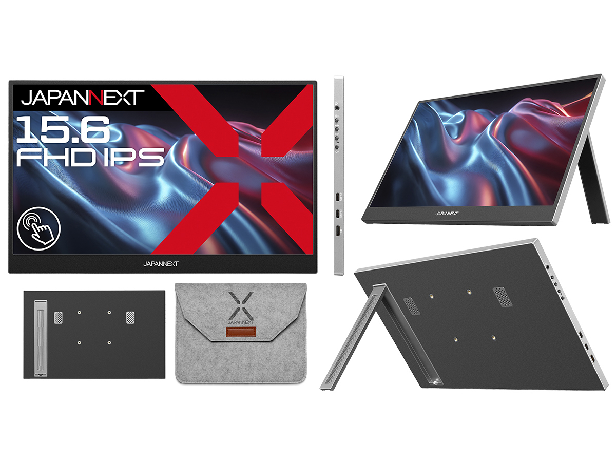 JAPANNEXT、10点タッチ対応の15.6型モバイルモニター - PC Watch