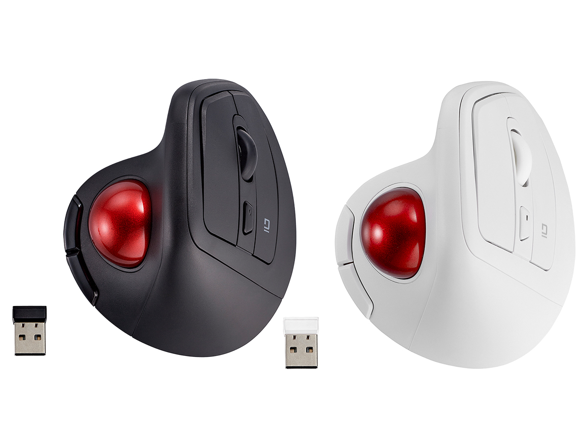 ナカバヤシ、静音でエルゴノミクスデザインの5ボタントラックボール