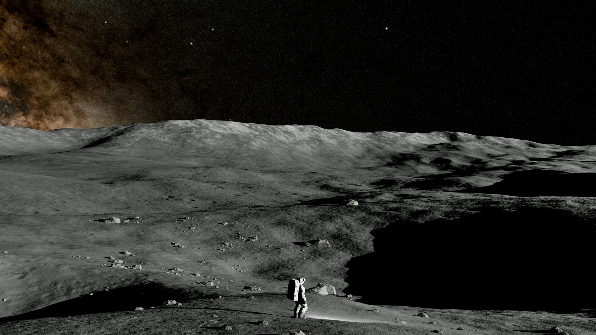 JAXAとの共同研究で地形まで再現した月面探索シミュレータ「REAL MOON」