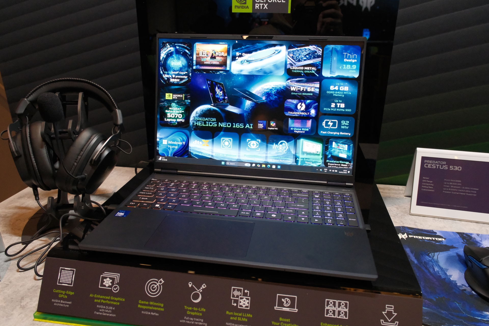 Core Ultra 9 386HとGeForce RTX 5070搭載の16型ゲーミングノート。Acerから