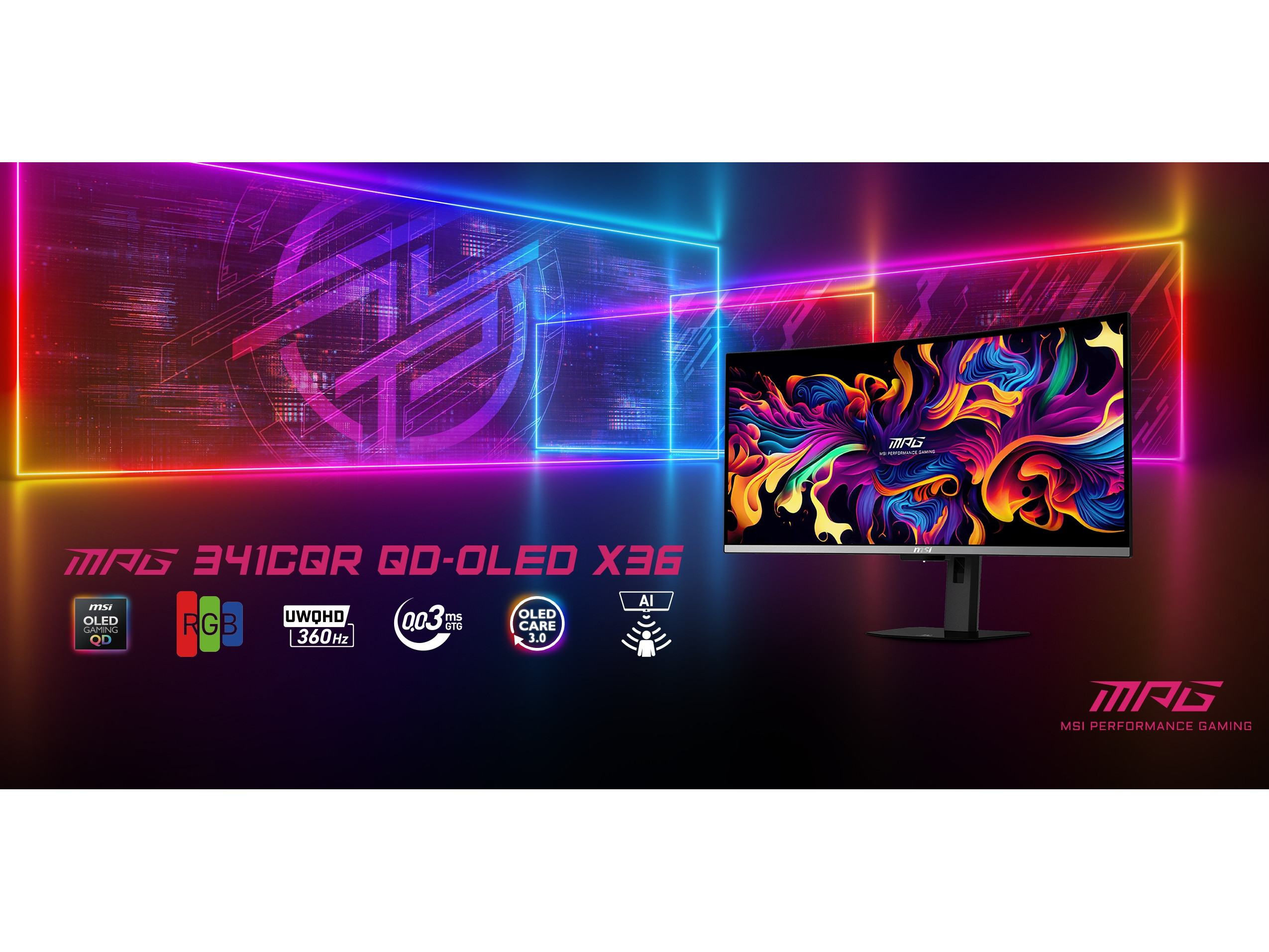 MSI、360Hz駆動/21:9表示のQD-OLEDゲーミングモニター