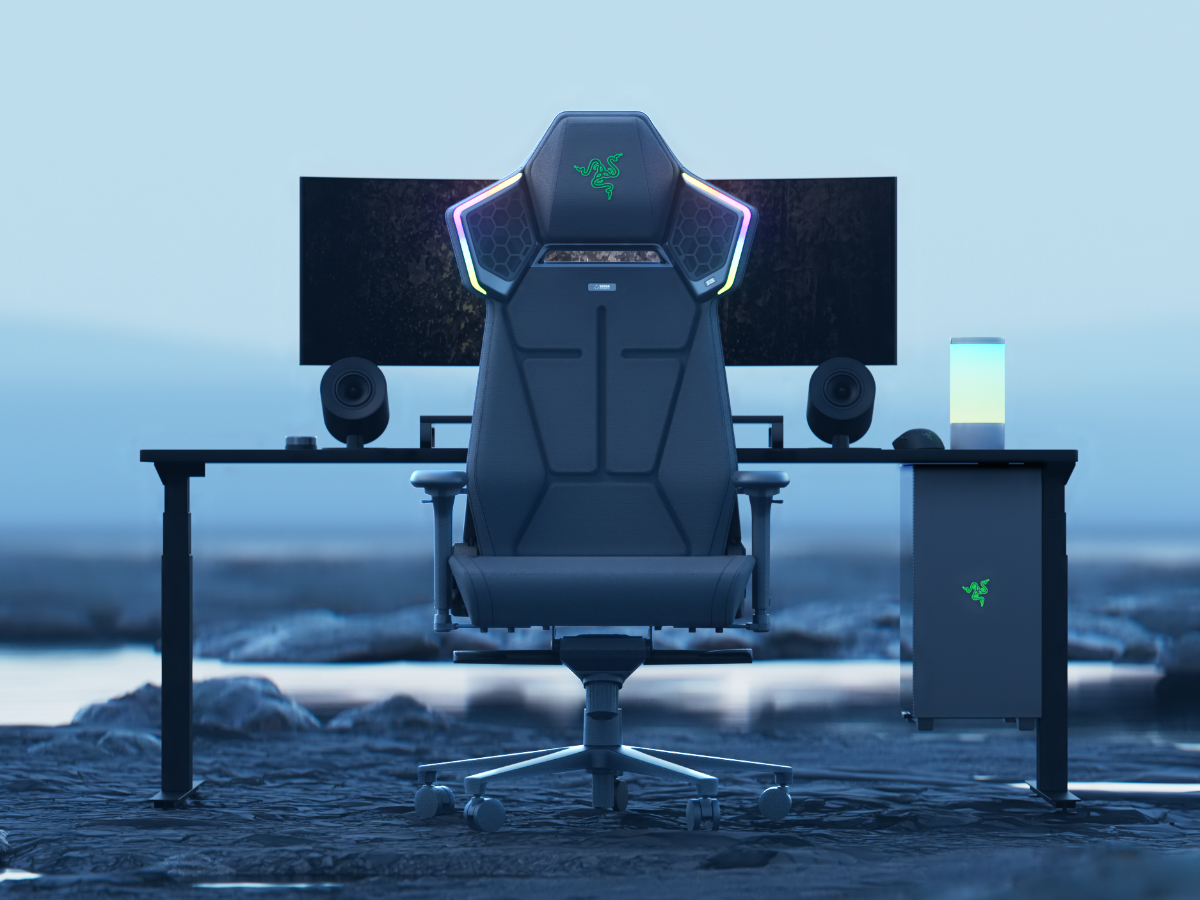 光と音と振動でゲームに没入できるゲーミングチェア。Razerが発表