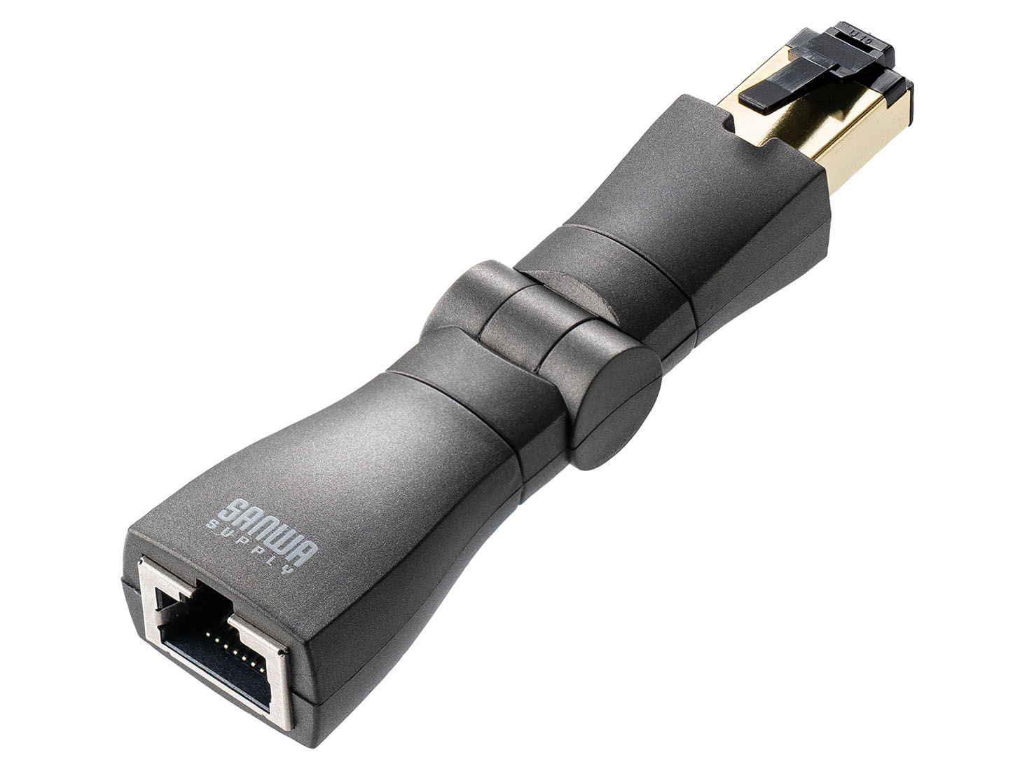 サンワサプライ、有線LANの向きを自由に変えられる中継アダプタ