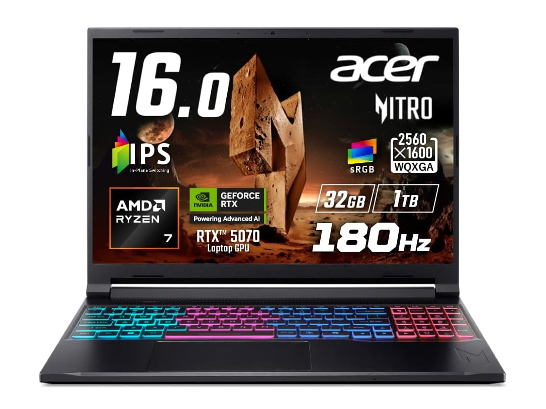 【本日みつけたお買い得品】32GBメモリ/1TB SSDのGeForce RTX 5070搭載ゲーミングノートが約3万2千円引き