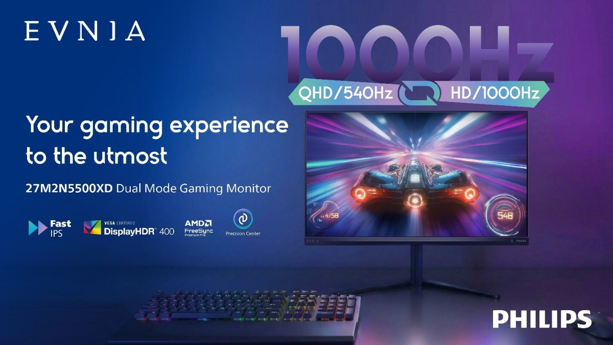 最大1,000Hz駆動のゲーミングモニターがPhilipsから。デュアルモード