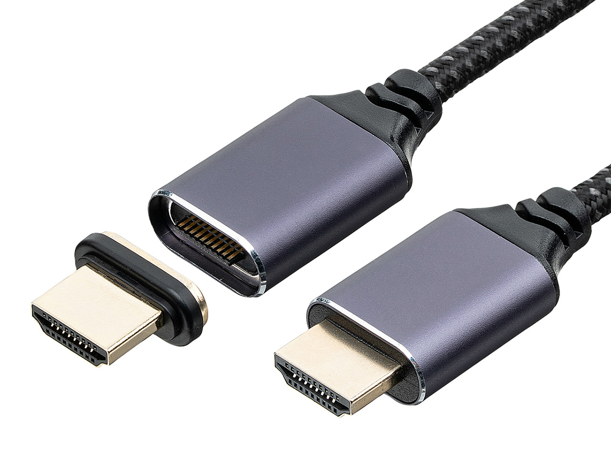 サンワサプライ、マグネット着脱式で8K/48Gbps対応のHDMIケーブル