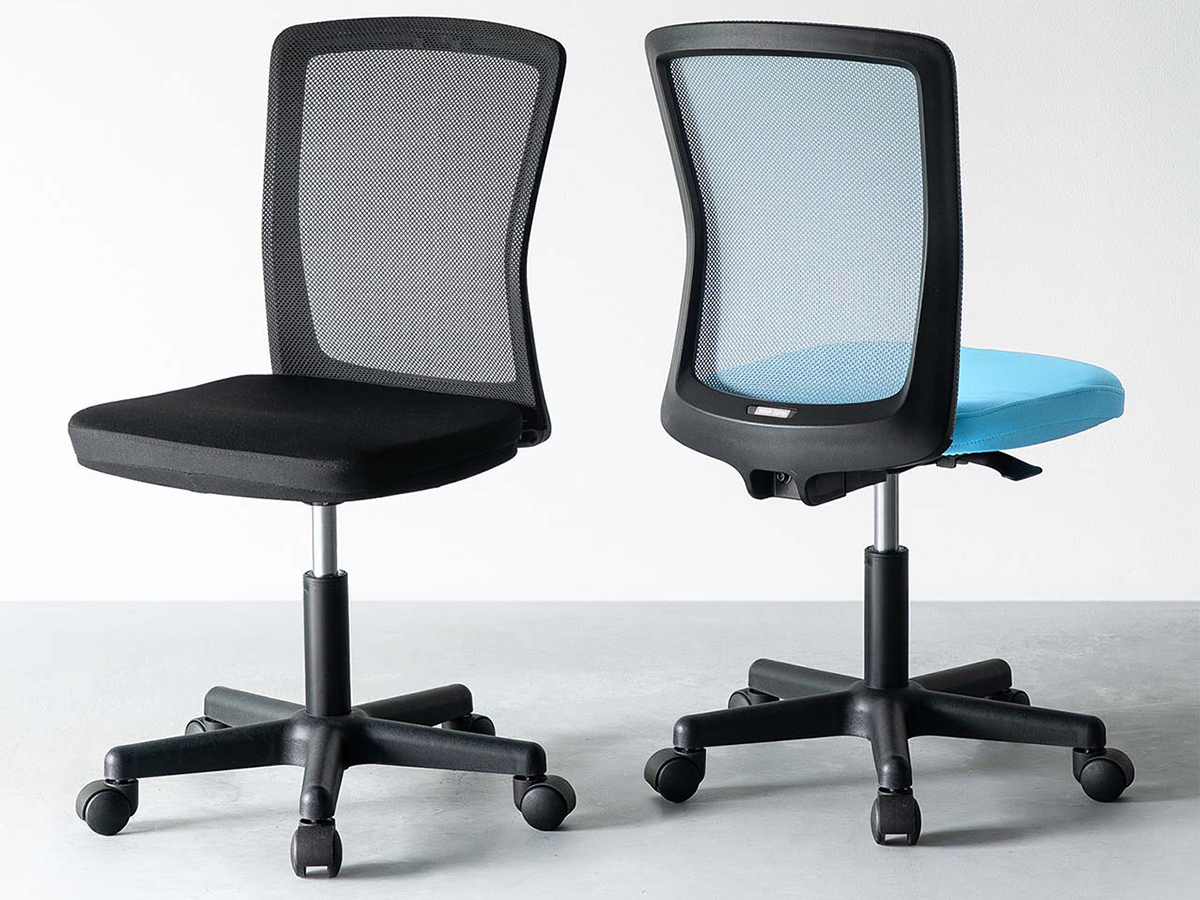 サンワサプライ、洗える座面カバー付きコンパクトメッシュチェア