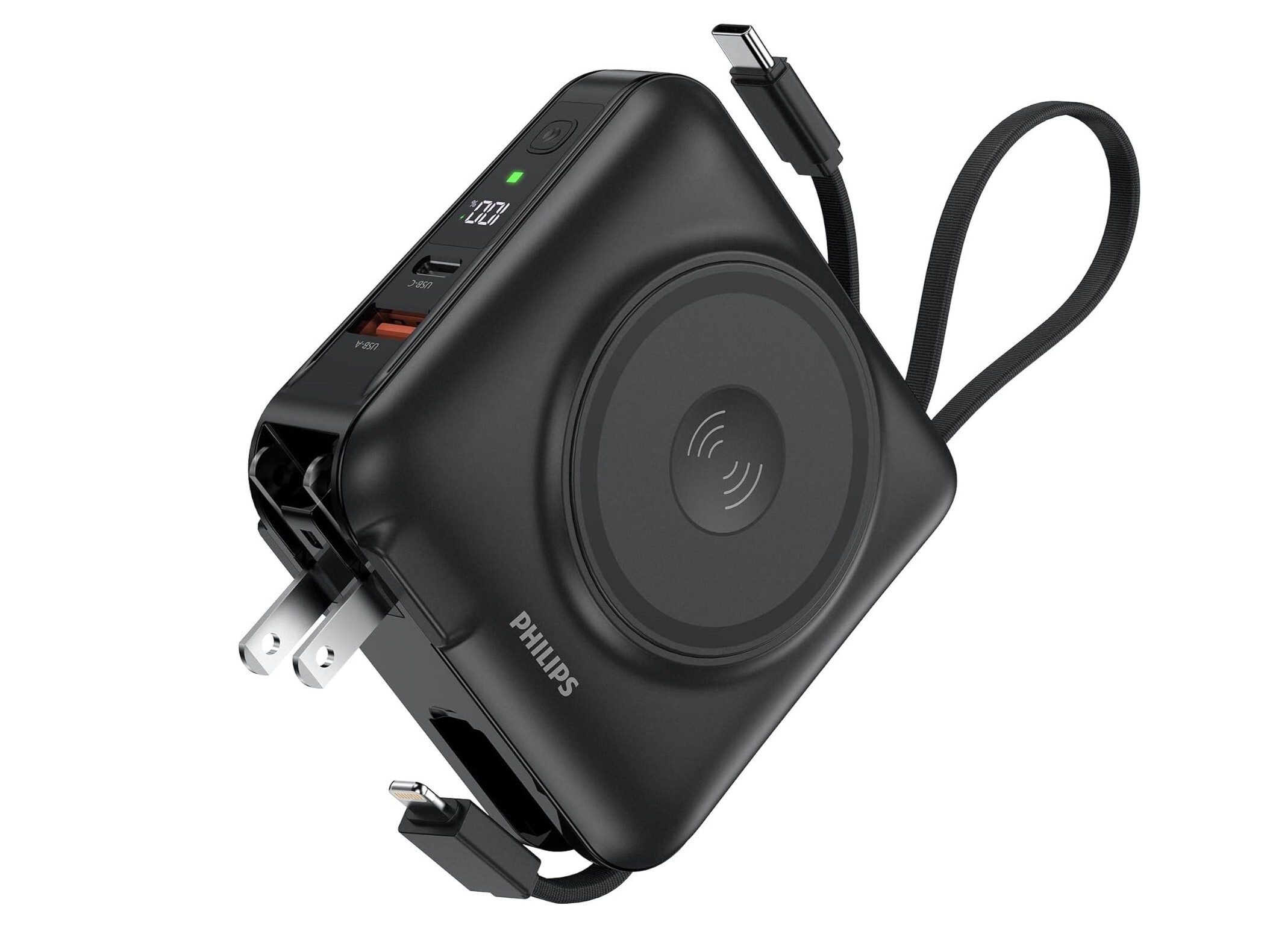 【本日みつけたお買い得品】電源プラグやケーブル内蔵の全部載せモバイルバッテリが1,111円オトク