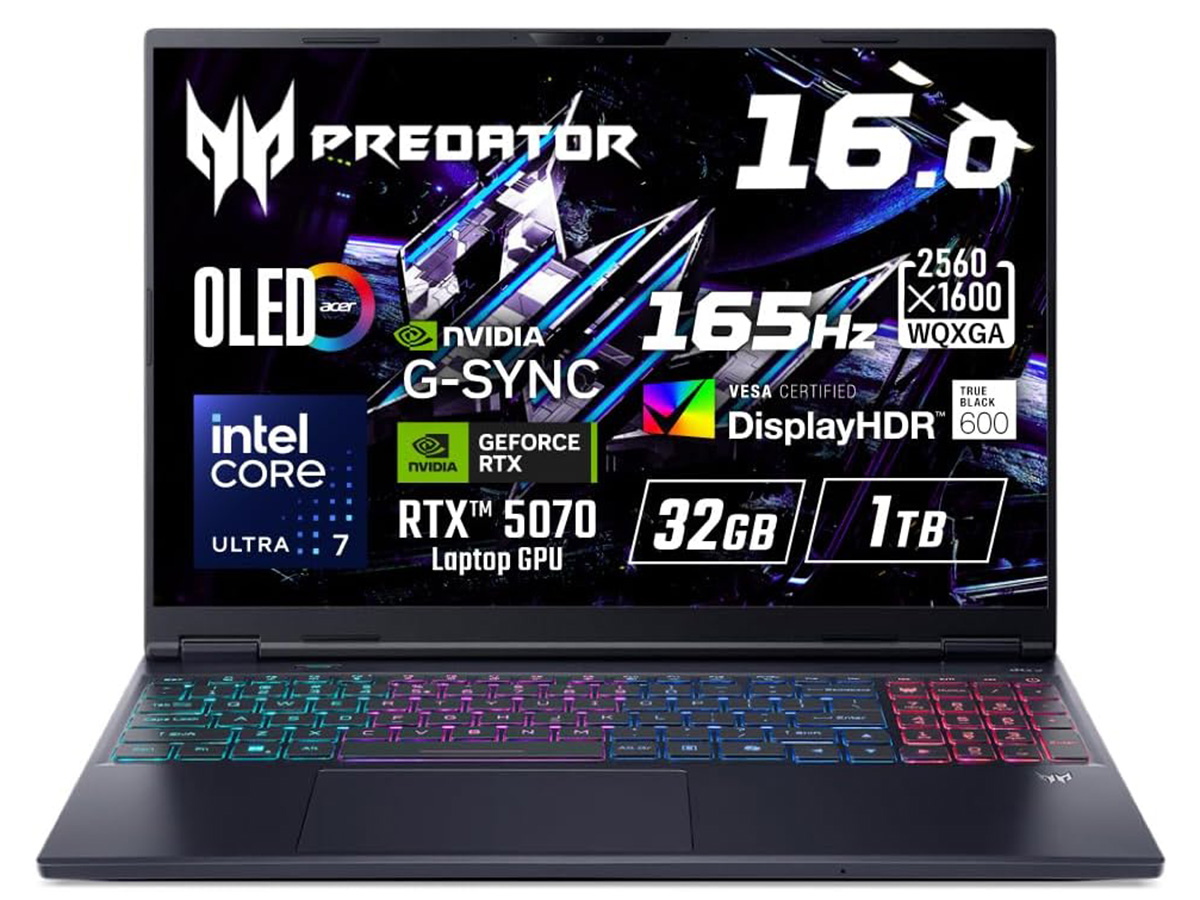 GeForce RTX 5070搭載の高性能16型OLEDゲーミングノート