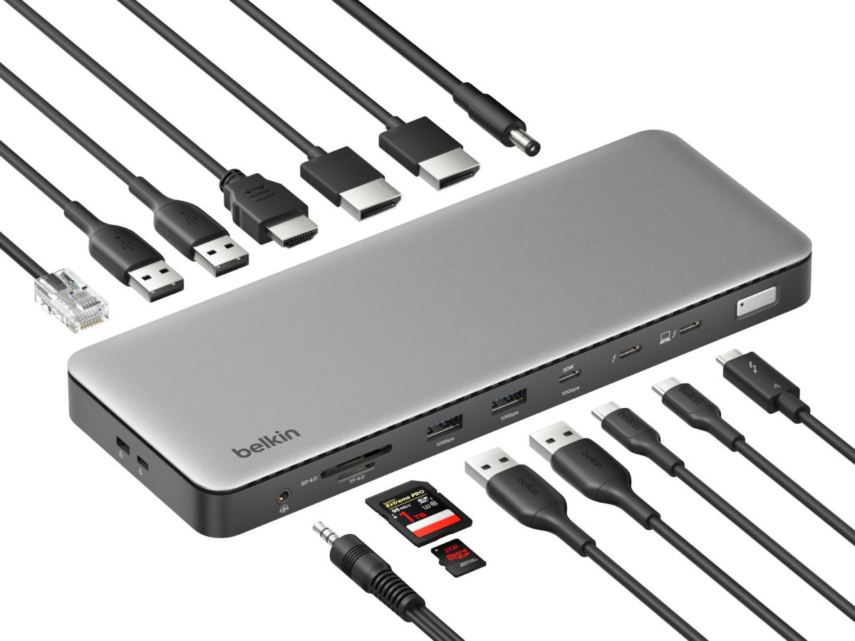 ベルキン、3画面出力や96W給電対応のThunderbolt 4ドック