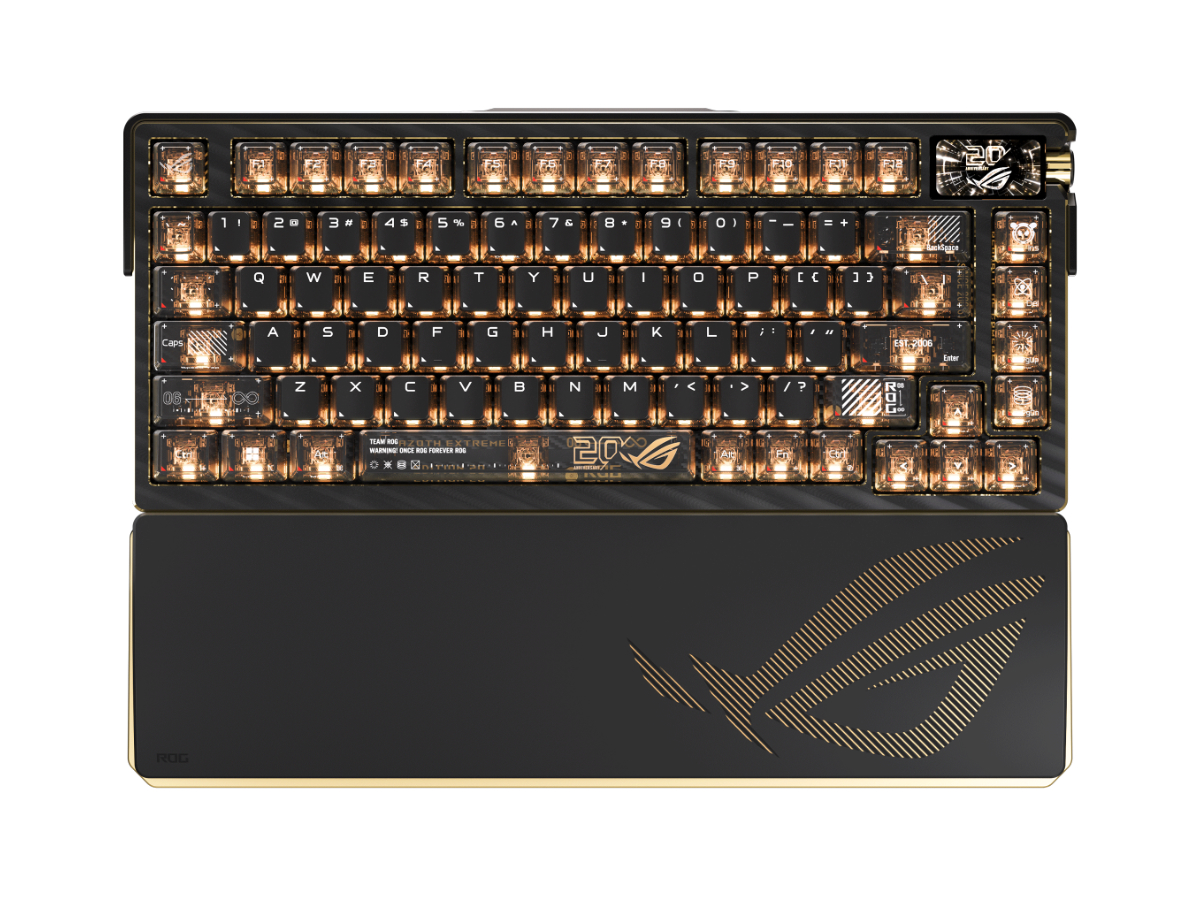 ASUS、24K金メッキを使ったROG 20周年記念ゲーミングキーボード/マウス